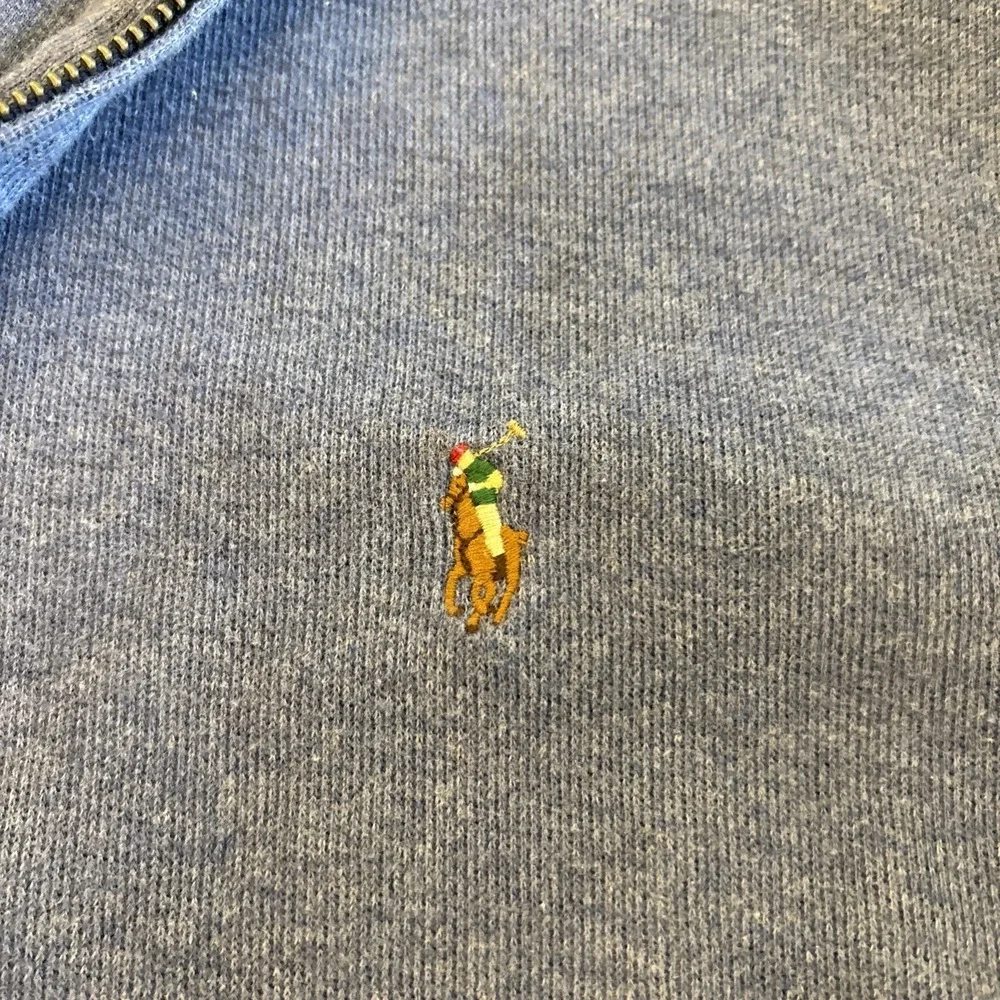 Polo Ralph Lauren Mens LT 1/4 Zip Estate Rib Blue Sweater